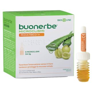 Bios Line Buonerbe Microclismi Pediatrico 1+ - 6 microclismi da 5 gr