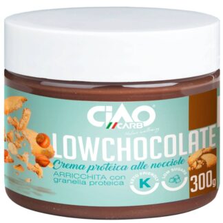 CiaoCarb Lowchocolate Nocciola e Biscotto - 300 gr