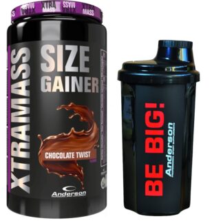 Anderson Xtra Mass 1100 gr Gainer di Proteine Whey Creatina Tribulus + SHAKER