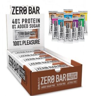 Biotech Zero Bar 20 Barrette Proteiche da 50 gr Senza Carboidrati con Proteine