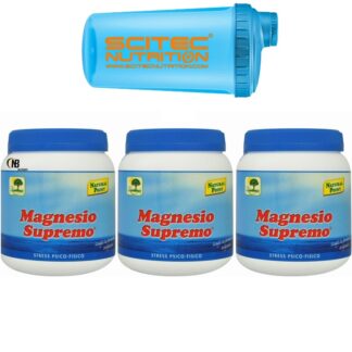 Magnesio Supremo NATURAL POINT  3 X 300 gr 900 Mag Citrato e Carbonato + SHAKER