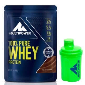 MULTIPOWER 100% Pure Whey Protein 450 gr Proteine Siero del Latte + MINI Shaker