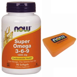 NOW FOODS Super OMEGA 3 6 9 180 perle 1200 mg Anti Colesterolo per Salute Cuore