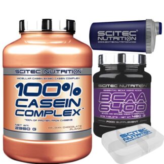 SCITEC 100% CASEIN COMPLEX 2350g PROTEINE CASEINE + 375 AMINOACIDI bcaa 6400