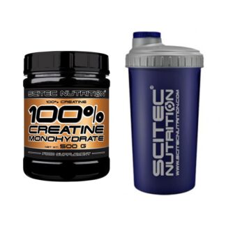 SCITEC NUTRITION 100% Creatine 500 gr. Creatina Monoidrato in Polvere + SHAKER