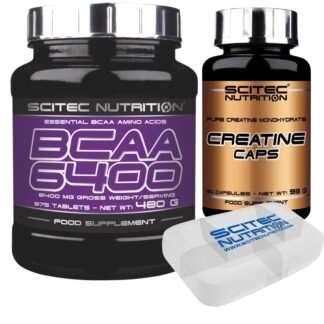 SCITEC NUTRITION Bcaa 6400 375 cpr Aminoacidi Ramificati + 120 cps Creatina Caps