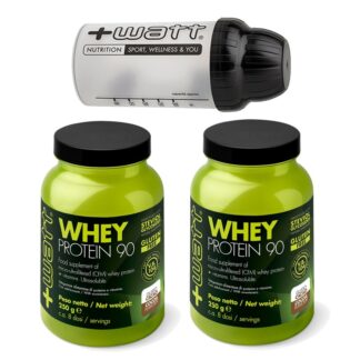 +WATT PROTEINE DEL SIERO DEL LATTE ISOLATE WHEY PROTEIN 90  2 x 250 gr. + SHAKER