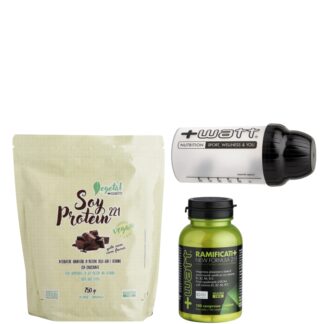 +WATT SOY 221 PROTEINE ISOLATE DELLA SOIA VEGETALI VEGANE 750gr + 100 AMINOACIDI