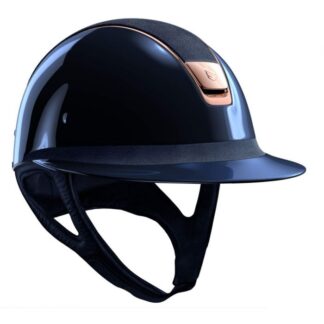 Samshield Miss Shield Navy Glossy Alcantara top Rose Trim Blason