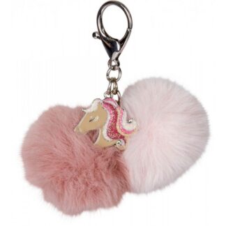Horse Friends Fluffy Pompoms Keychain