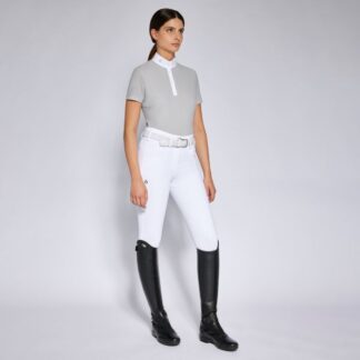 Cavalleria Toscana SS'24 CT Perforated Jersey S/S Button Competition Polo Woman
