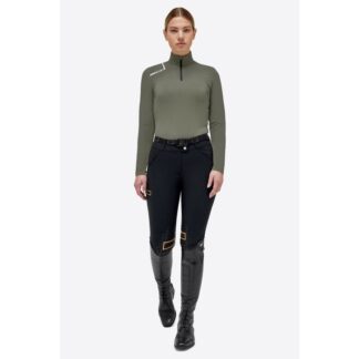 RG FW'23 Brushed Jersey Nylon Insert L/S Zip Training Polo Women