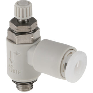 Regolatore di velocità SMC serie AS-FG, ingresso M5 x 0.8 Maschio, uscita tubo 4mm