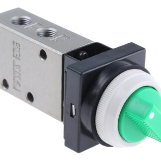 Valvola pneumatica a controllo manuale SMC, 3/2, con Selettore a rotazione, Rc 1/8