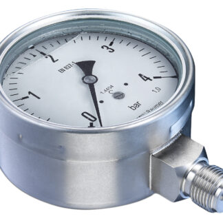 Manometro idraulico Bourdon, 0bar, Ø est. 100mm, Cert. ISO
