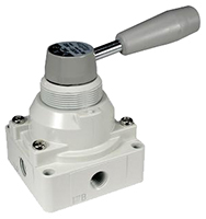 Valvola pneumatica a controllo manuale SMC, 4/3, con Leva, NPT 1/4