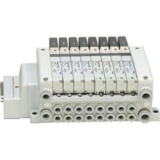 Base manifold SMC VV5QC11-04C6FD0, 4 stazioni, filettatura M5, Alluminio zinco pressofuso
