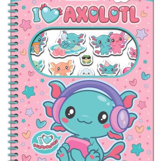 I Love Axolotl. Puffy sticker. I love scrapbooks